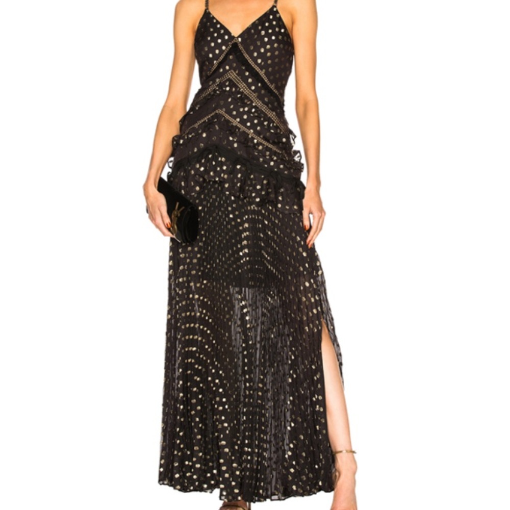 Self portrait metallic gown
